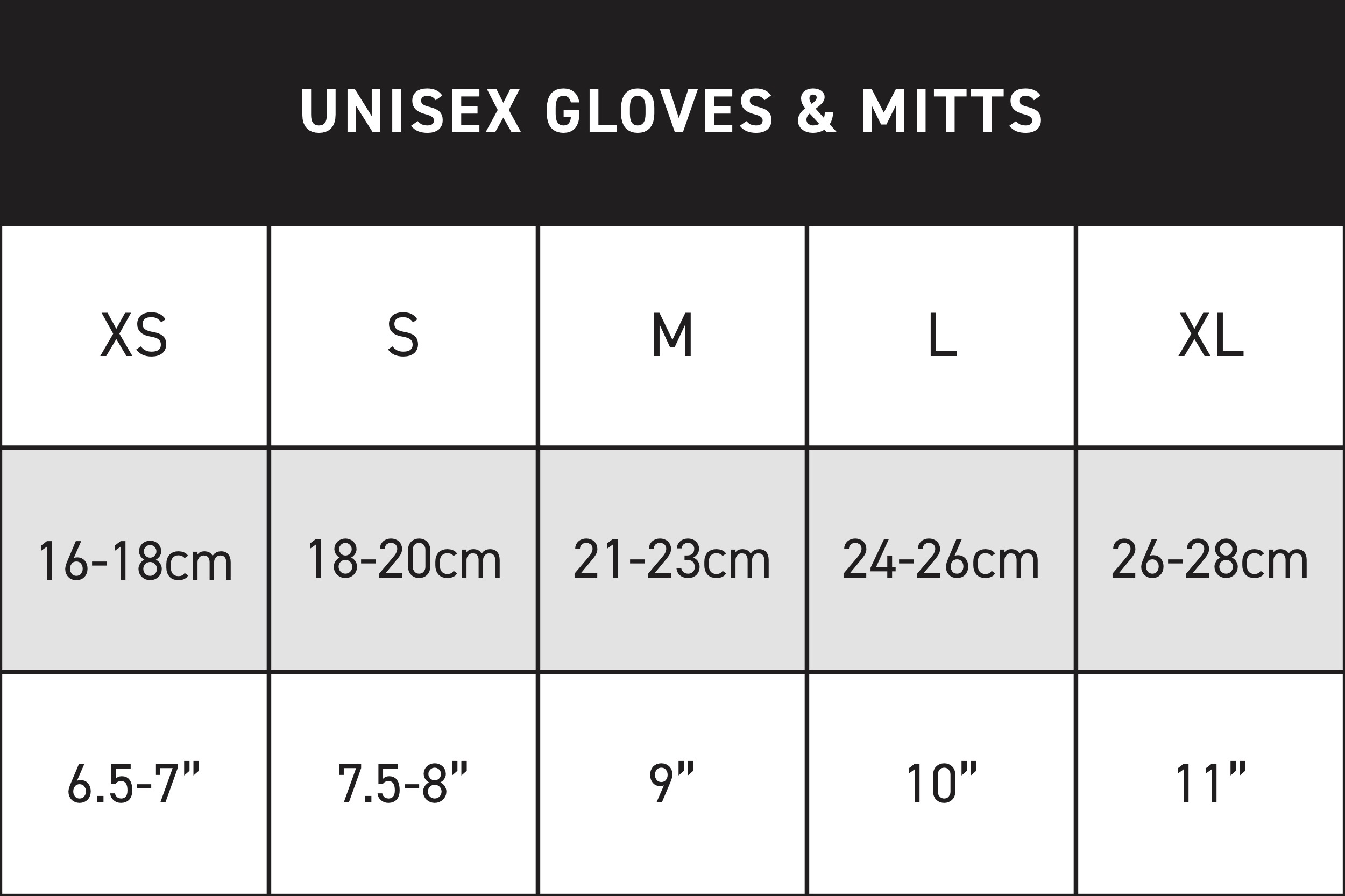 UNISEX GLOVES & MITTS